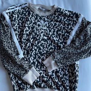 Adidas leopard style crew neck